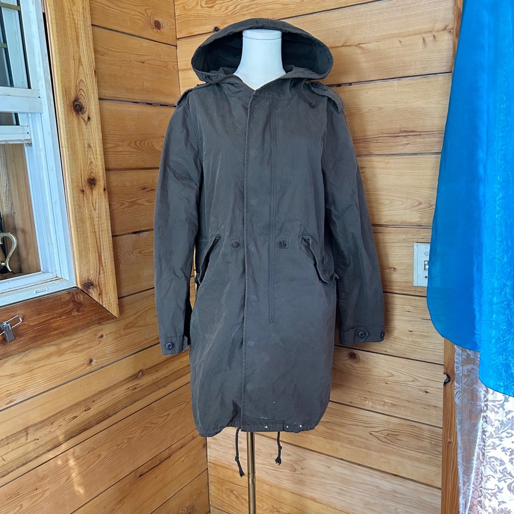 TNA Olive Green Utility Hooded Parka Jacket